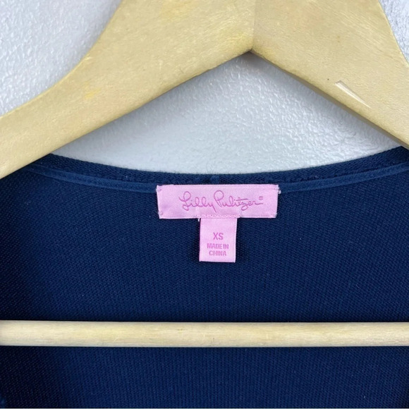 Lilly Pulitzer Connie Sweater Dress Size XS Blue Pink Stripes Preppy Merino Wool - Picture 3 of 9
